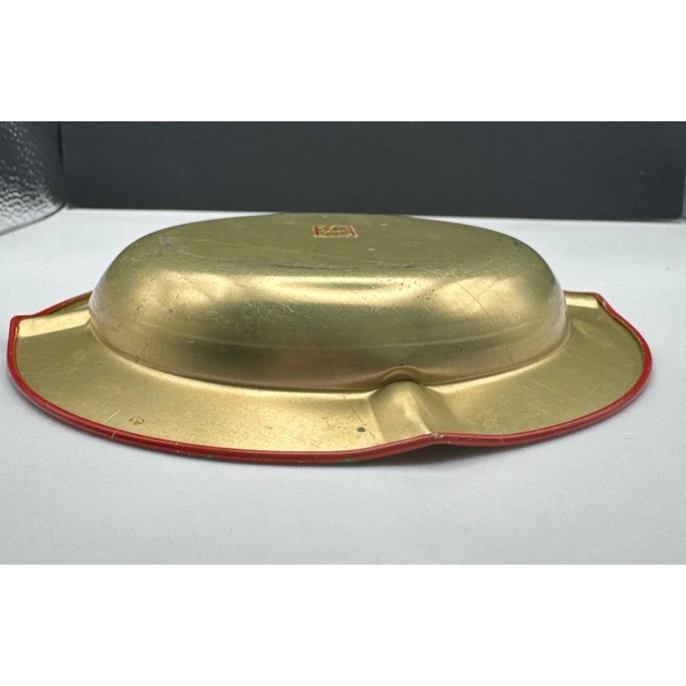 Vintage 1970s SSCO Mr and‎ Mrs Snowman Metal Ashtray Christmas